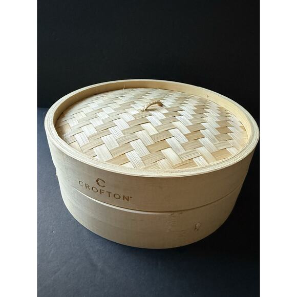 Crofton Bamboo Steamer Basket New 100% Bamboo Handcrafted Woven Asian - Picture 1 of 7